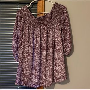 LOFT Purple/White off shoulder blouse